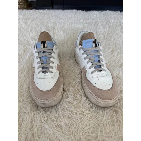 Shu Shop Platform Sneakers Size 10 Leather Suede‎ Colorblock Chunky Casual - Picture 2 of 8